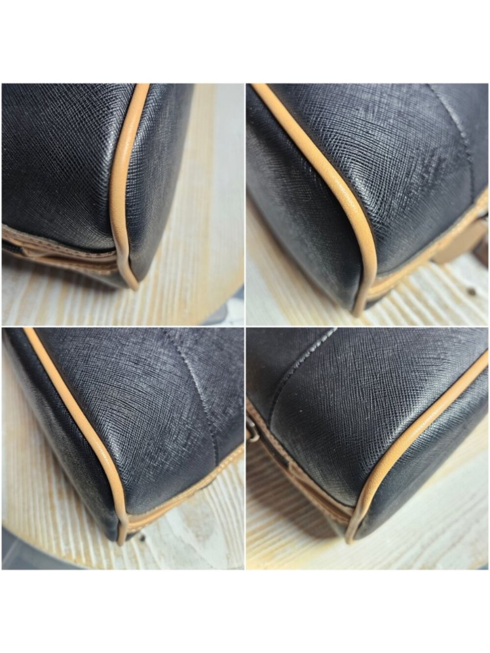 Giani Bernini Top Handle Dome Satchel Crossbody Bag Black & Tan -Faux Leather - Picture 7 of 15